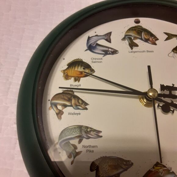 Mark Feldstein Game Fish Splashing Clock Sportsman Lodge Masculine - Picture 6 of 9